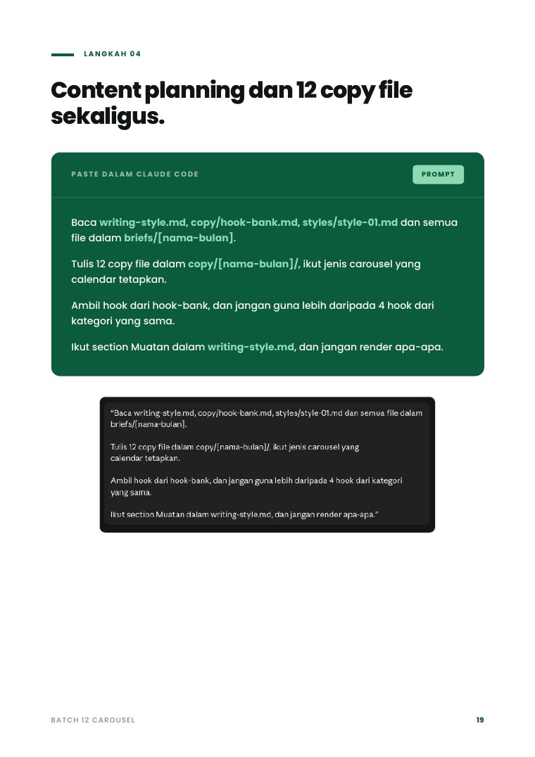 Muka surat 19 — Langkah 04 tulis 12 copy file sekaligus